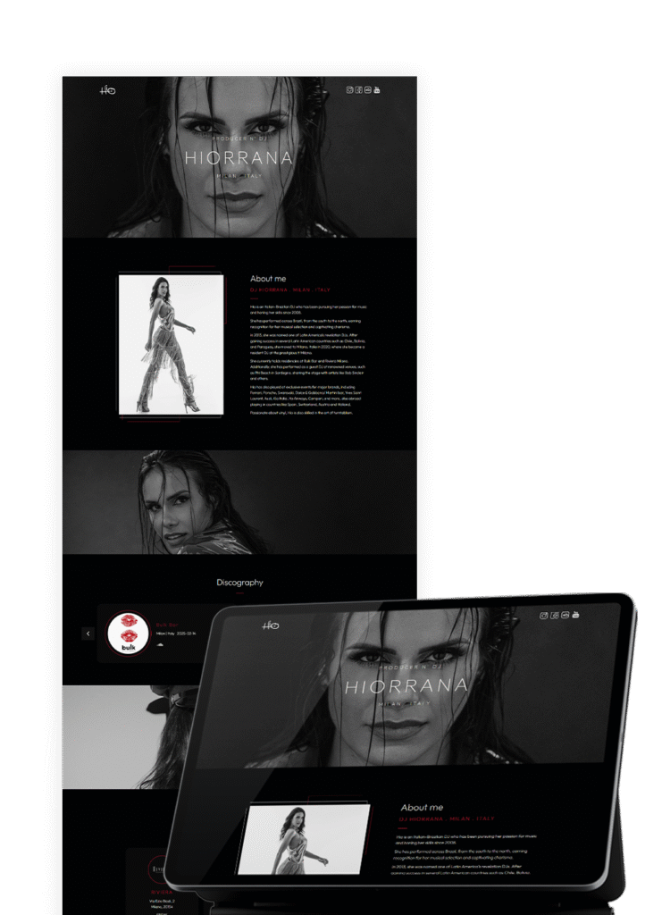 Criação de landing page em Curitiba - DJ Hiorrana - Milano - Italia - Meon Marketing Digital