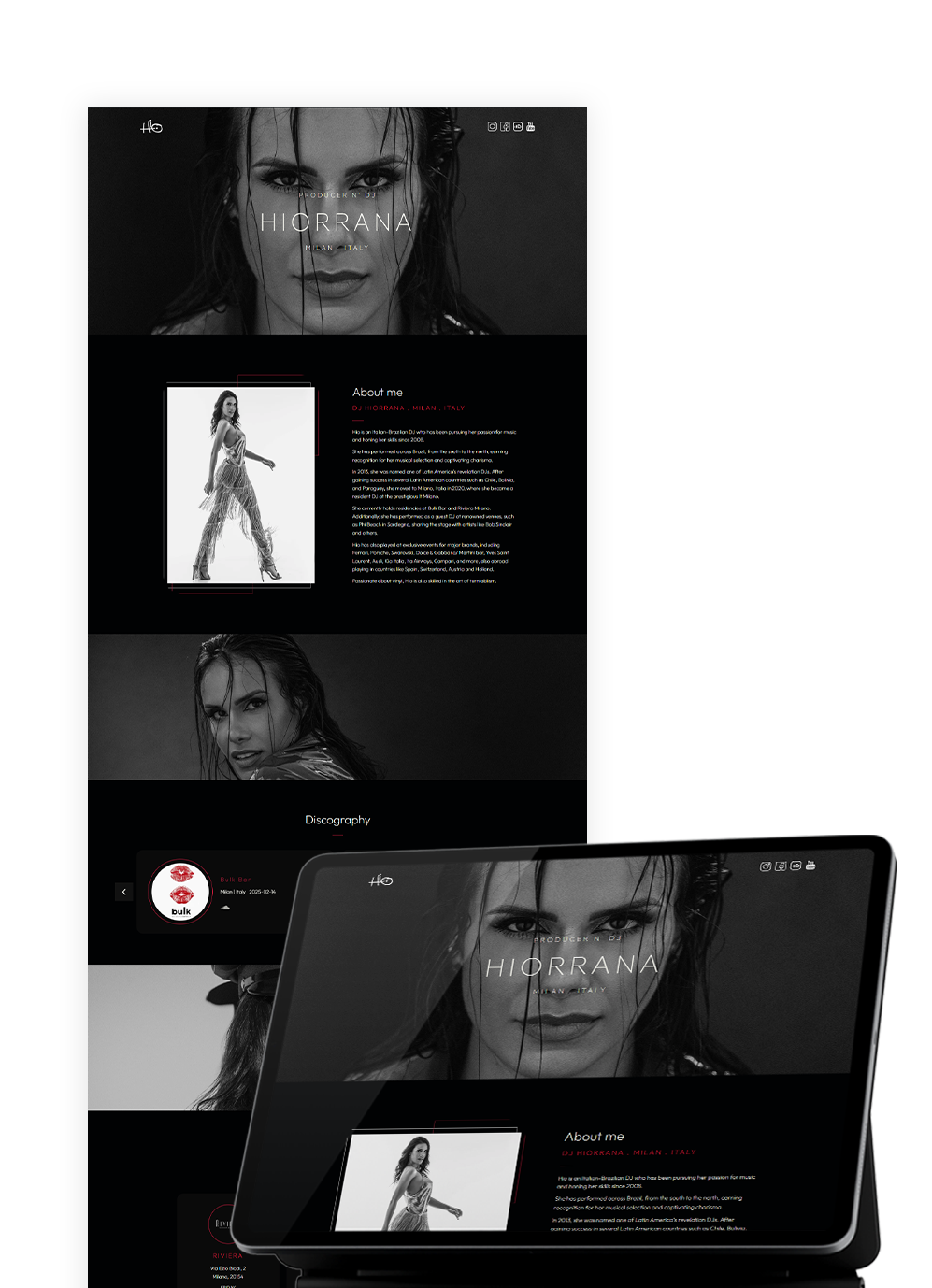 Criação de landing page em Curitiba - DJ Hiorrana - Milano - Italia - Meon Marketing Digital